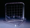 Square Petri Dish w. Grid, 100x100x15mm, Venting Ribs in Lid