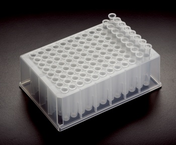 96 Place Deep Well Bioblock with removable 8 Strip 0.6ml Tubes, PP, Natural, 6 x 4/pk