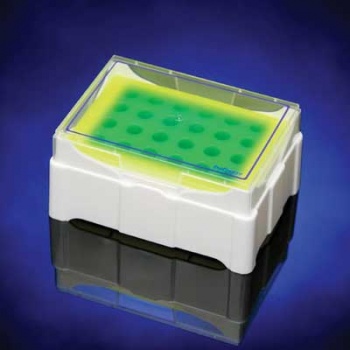 IsoFreeze Microtube Rack 24 place (Green/Yellow)
