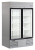 Double Stainless Xterior Glass Swing Door, Bottom Mount Refrigerator, 115V