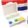 Heavy Duty 25 Place Slide Storage Box, Blue, 5/PK