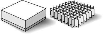 2" H Cardboard Box w. Lid & 81 Place Divider