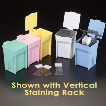 Easy Dip Slide Staining Jar for 12 Position Vertical Rack (Rack Sold Separately), 6/Pack